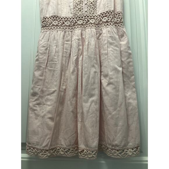 Abercrombie & Fitch Women’s Smock Back Lace-Trimmed Mini Dress Size M Blush Pink - Picture 4 of 7